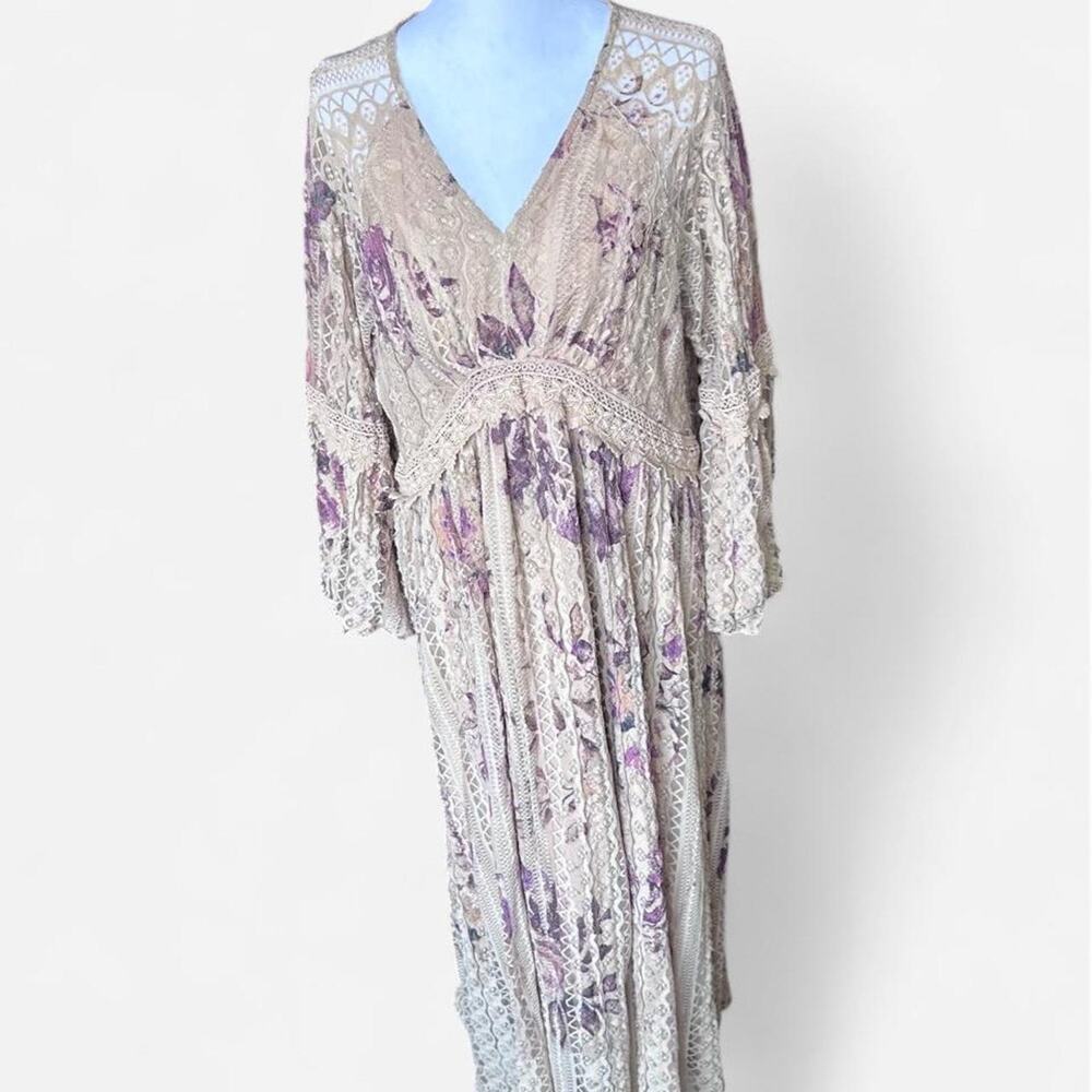 Origami by Vivien Boho Lace Overlay Maxi Dress XL
